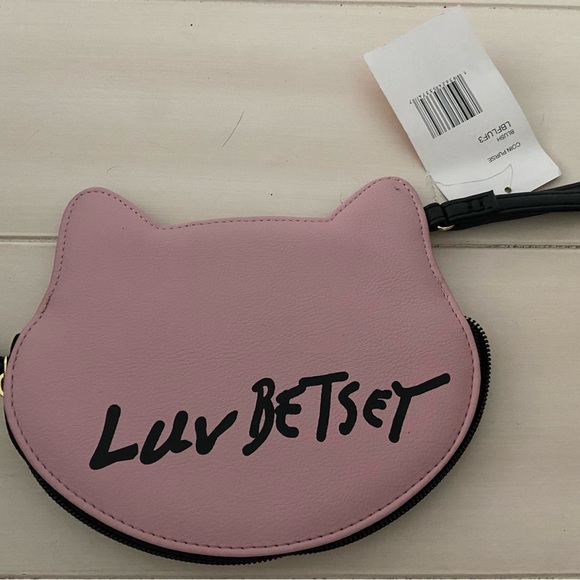 Luv by Betsey Johnson pink cat wristlet/card holder - Picture 3 of 3